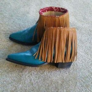 Revamped fringe booties